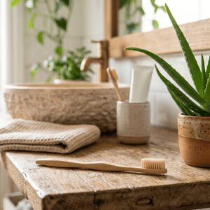 Zahnpasta ohne Fluorid mit Aloe Vera als Symbol für bewusste Mundpflege und natürliche Zahnpflege-Routinen.