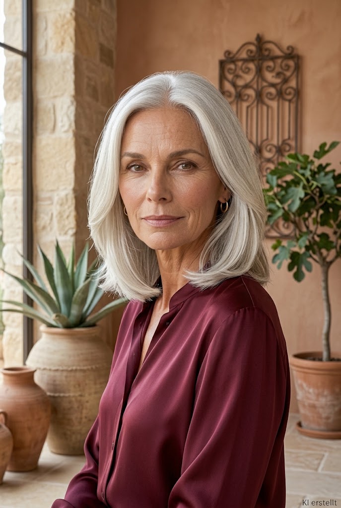 Eleganter Bob für Frauen ab 50 – Eine klare Bob-Linie wirkt modern und zeitlos zugleich.