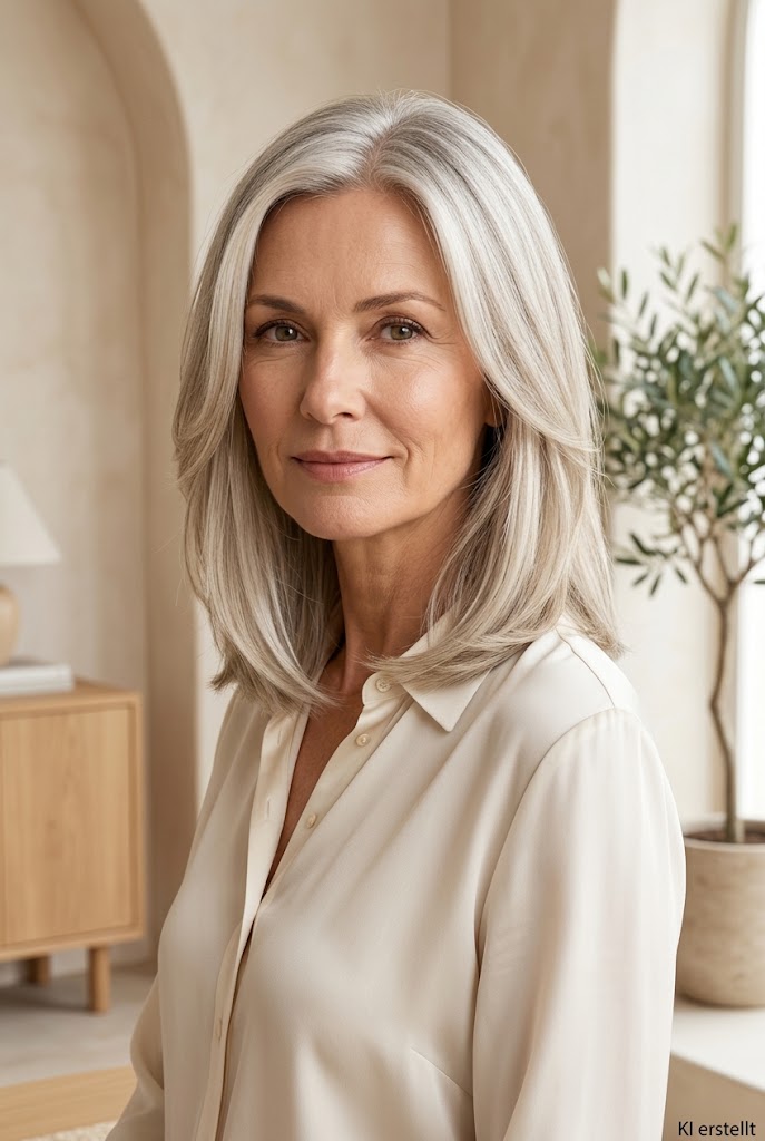 Seidiger Long Bob – Schulterlange Haare verbinden Eleganz mit Alltagstauglichkeit.